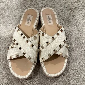 Valentino Cream Studded sandals 38